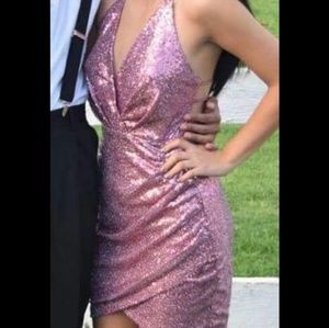 Pink sequin dress